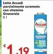 Despar Granarolo Latte Accadi Parzialmente Scremato Con Vitamine offerta