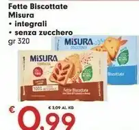 Despar Misura Fette Biscottate Integrali offerta