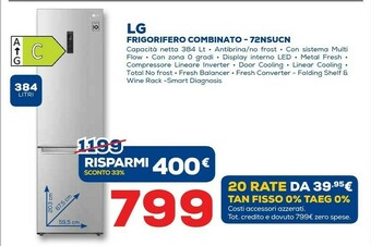 Euronics LG Frigorifero Combinato 72NSUCN offerta