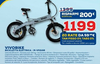 Euronics Vivobike Bicicletta Elettrica M-VF21GR offerta