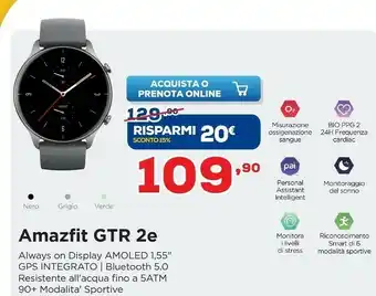 Amazfit GTR 2e 3,53 Cm (1.39") 46 Mm AMOLED Nero GPS (satellitare)