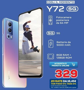 Euronics Vivo Y72 5G offerta