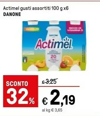 Iper La Grande Danone Actimel Fragola 600 G(ml) offerta
