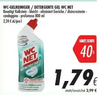 Coop Wc net M74542 Detersivo Per Bagno E WC Detersivo Con Candeggina Liquido Bottiglia offerta