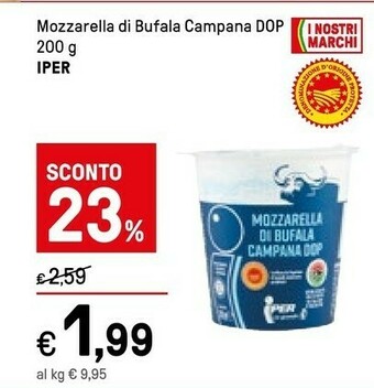 Iper La Grande Iper Mozzarella Di Bufala Campana DOP offerta