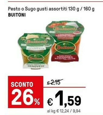 Iper La Grande Buitoni Pesto Alla Genovese 160 G(ml) offerta