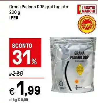 Iper La Grande Grana Padano Dop Grattugiato offerta