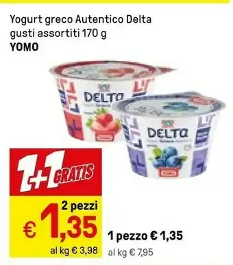 Iper La Grande Delta Yogurt Greco Autentico Fragola 170 G(ml) offerta