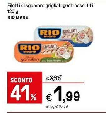 Iper La Grande Rio Mare Filetti Di Sgombro Grigliati Al Naturale 120 G(ml) offerta
