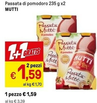 Iper La Grande Mutti Passata Di Pomodoro 235 G(ml) offerta