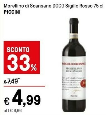 Iper La Grande Piccini Morellino Di Scansano Docg Sigillo Rosso offerta