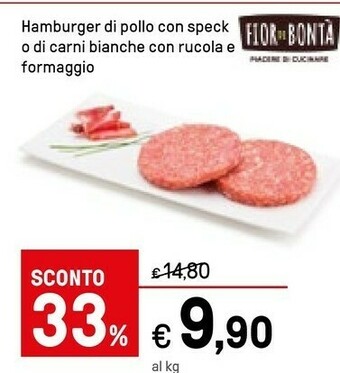 Iper La Grande Fior Di Bonta Hamburger Di Pollo Con Speck offerta