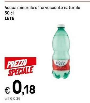 Iper La Grande Lete Acqua Minerale Effervescente Naturale offerta