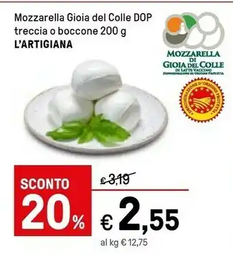 Iper La Grande L'artigiana Mozzarella Gioia Del Colle Dop Treccia O Boccone 200 G offerta
