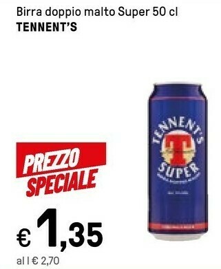 Iper La Grande Tennent's Birra Doppio Malto Super offerta
