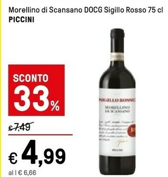 Piccini Morellino Di Scansano Docg Sigillo Rosso