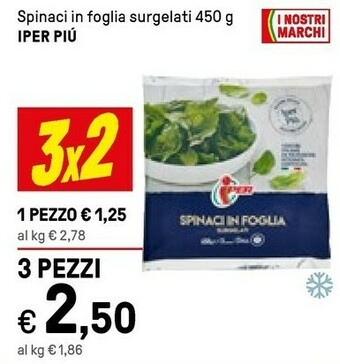 Iper Piu Spinaci In Foglia Surgelati