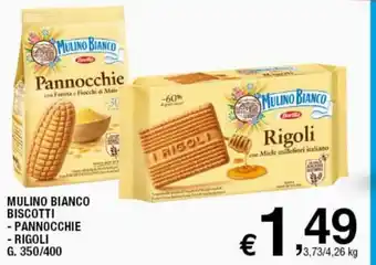 Sigma Superstore Mulino Bianco Biscotti Pannocchie,Rigoli 350/400 g offerta