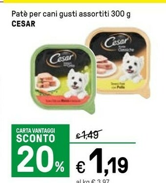 Iper La Grande Cesar Pate Per Cani Con Pollo offerta