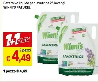 Iper La Grande Winni's Naturel Detersivo Liquido Per Lavatrice 25 Lavaggi offerta
