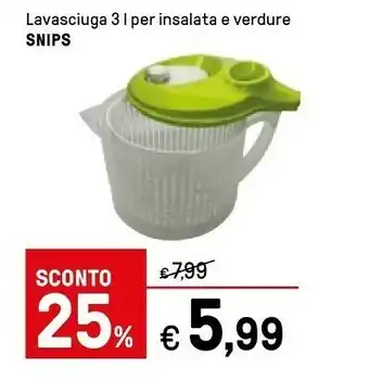 Iper La Grande Snips Lavasciuga 3 L Per Insalata offerta