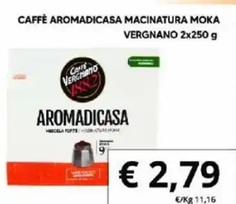 Vergnano Caffé Aromadicasa Macinatura Moka 2x250 g