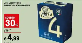 Iper La Grande Birrificio Angelo Poretti Birra Lager offerta