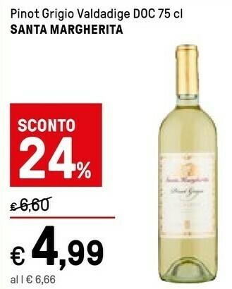 Iper La Grande Santa margherita Pinot Grigio Valdadige 750 G(ml) offerta