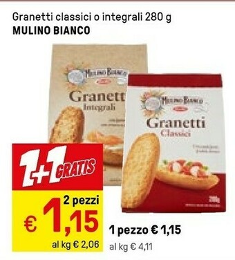 Iper La Grande Mulino Bianco Granetti Integrali 280 G(ml) offerta