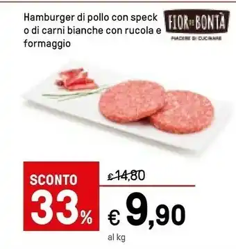 Iper La Grande Fior Di Bonta Hamburger Di Pollo Con Speck O Di Carni Bianche offerta