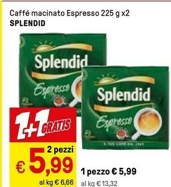 Iper La Grande Splendid Caffe Macinato Espresso offerta