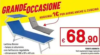 Iper La Grande Lettino Rimini offerta