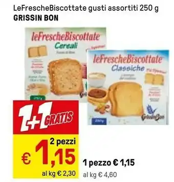 Iper La Grande Grissin bon Le Fresche Biscottate Con Cereali 250 G(ml) offerta
