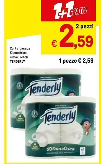 Iper La Grande Tenderly Carta Igienica Kilometrica 4 Maxi Rotoli offerta