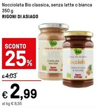 Iper La Grande Rigoni Di Asiago Nocciolata 350 G(ml) offerta
