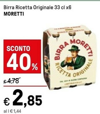 Iper La Grande Moretti Birra Ricetta Originale 1980 G(ml) offerta
