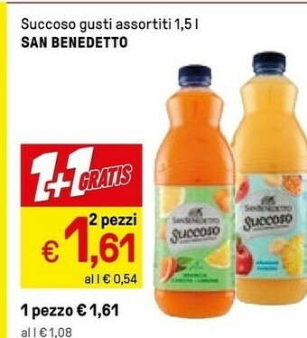 Iper La Grande San Benedetto Succoso Gusto Frutti Rossi 1500 G(ml) offerta