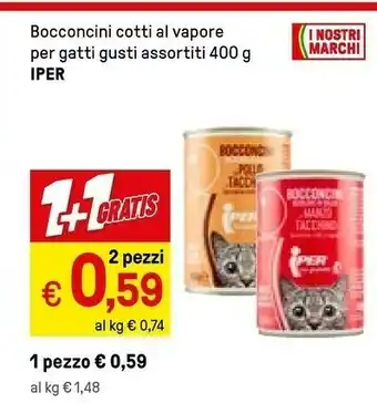 Iper La Grande Iper Bocconcini Cotti Al Vapore Per Gatti Con Pollo E Tacchino offerta