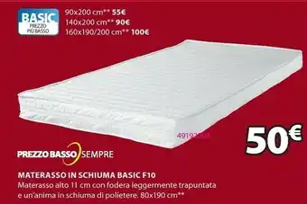 JYSK Materasso In Schiuma Basic F10 offerta