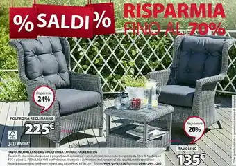 JYSK Tavolino Falkenberg + Poltrona Lounge Falkenberg offerta