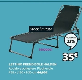 JYSK Lettino Prendisole Halden offerta