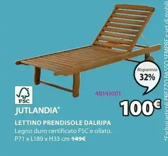 JYSK Lettino Prendisole Dalripa offerta