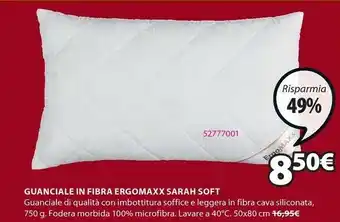 JYSK Guanciale In Fibra Ergomaxx Sarah Soft offerta