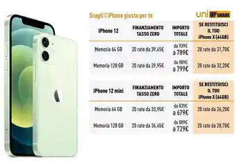 Unieuro Apple IPhone 12 64GB - Blu offerta