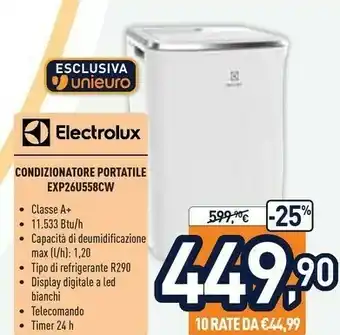 Unieuro Electrolux EXP26U558CW 61dB Bianco offerta