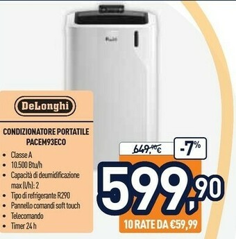 Unieuro DeLonghi Condizionatore Portatile PACEM93ECO offerta