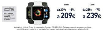 Unieuro Apple Watch Series 3 42 Mm OLED Grigio GPS (satellitare) offerta
