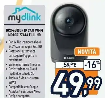 Unieuro Mydlink DCS-6500LH Ip Cam Wi-fi Motorizzata Full Hd offerta