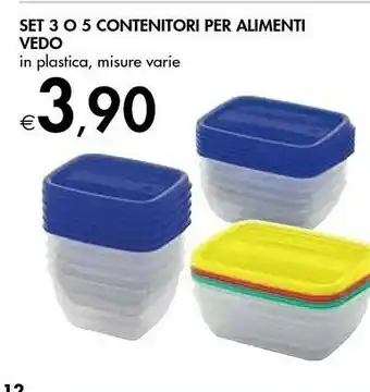 Bennet Vedo Set 3 / 5 Contenitori Per Alimenti offerta