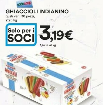 Coop Indianino Ghiaccioli offerta